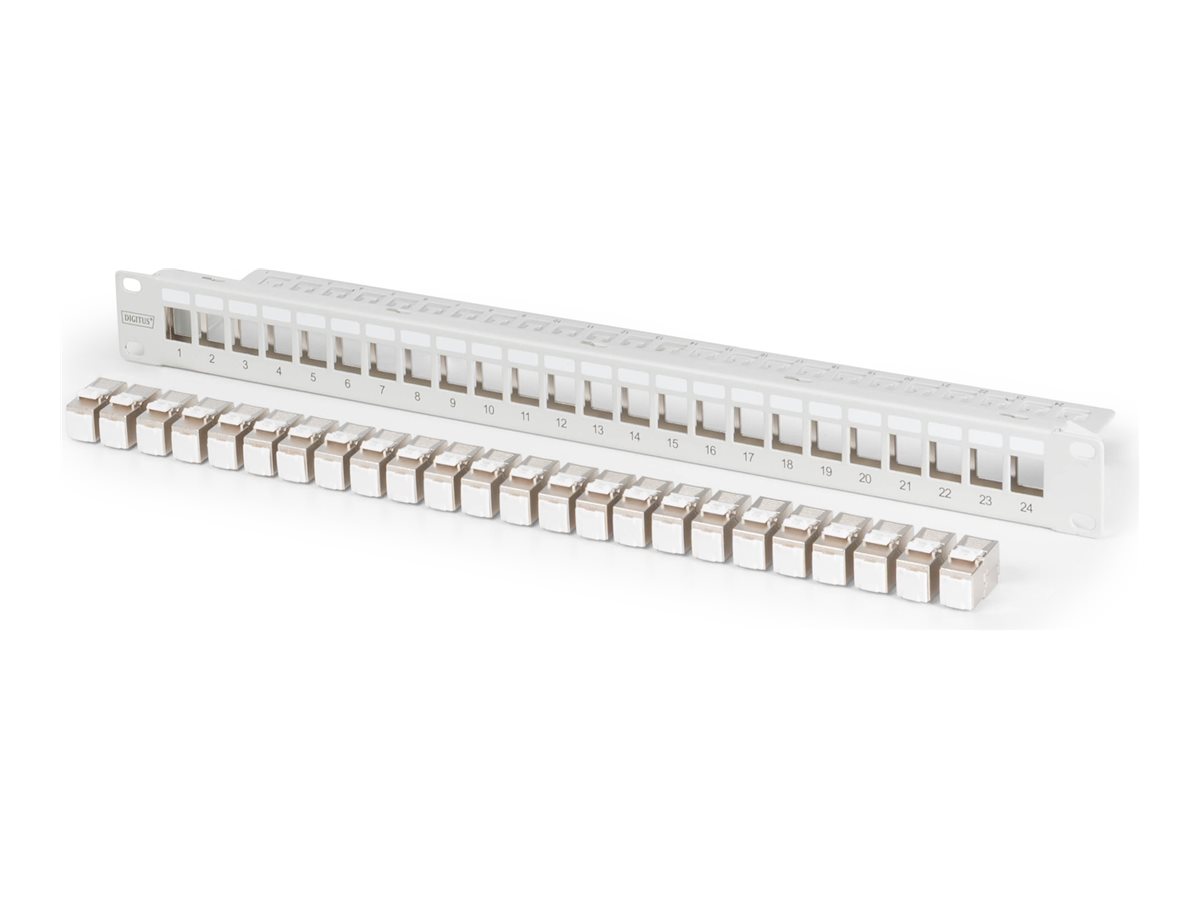 DIGITUS Modulares Patch Panel, 24-Port, bestückt mit 24x DN-93615