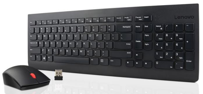 Lenovo 4X30M39478, Volle Größe (100%), Kabellos, RF Wireless, QWERTY, Schwarz, Maus enthalten