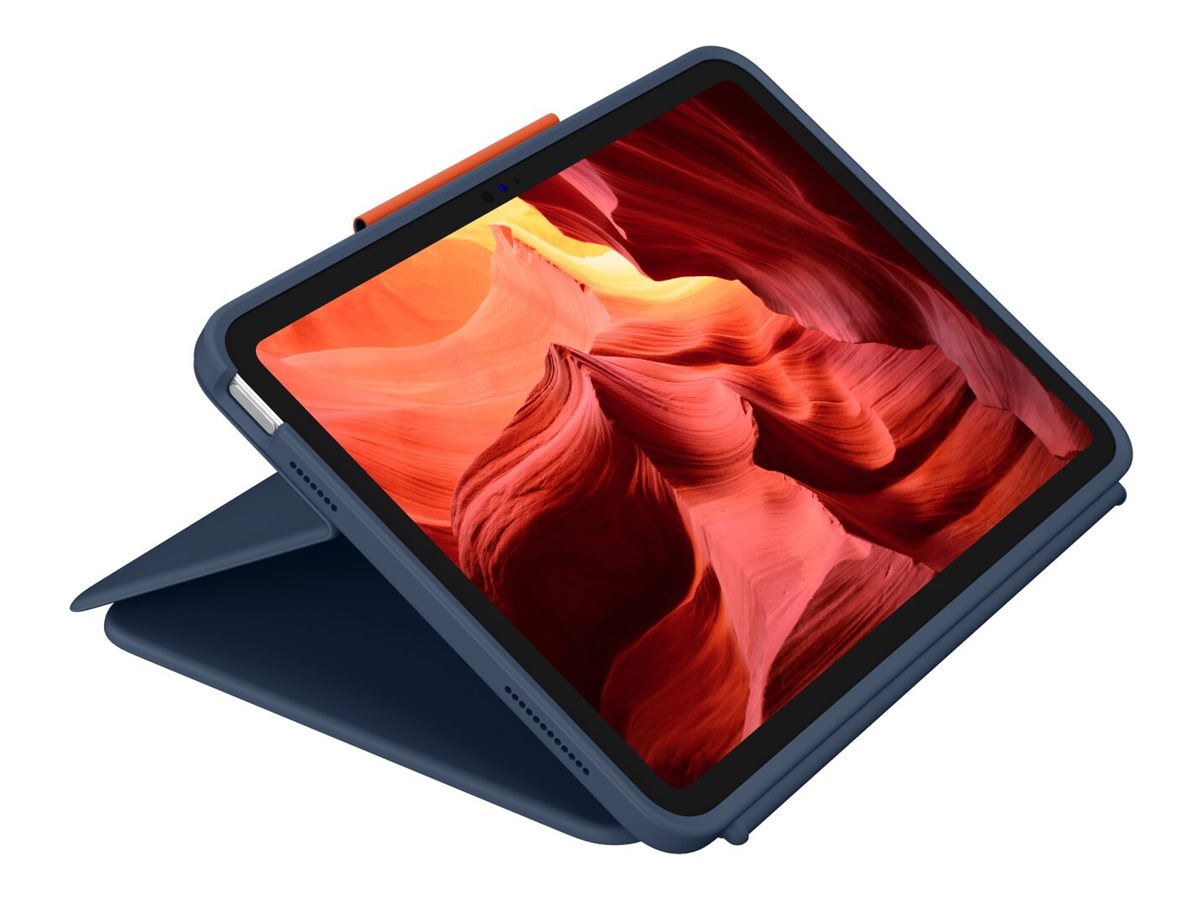 Logitech Rugged Combo 4 - Tastatur und Foliohülle - Classic Blue - für Apple 10.9-inch iPad  - TL: Französisch, AZERTY, Ansicht 4