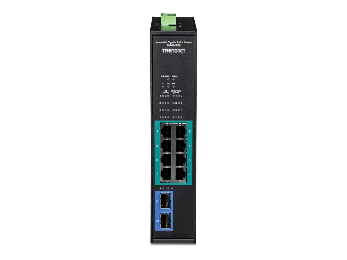 TRENDnet TI-PGM102 - Switch - industriell - 8 x 101001000 (PoE+)