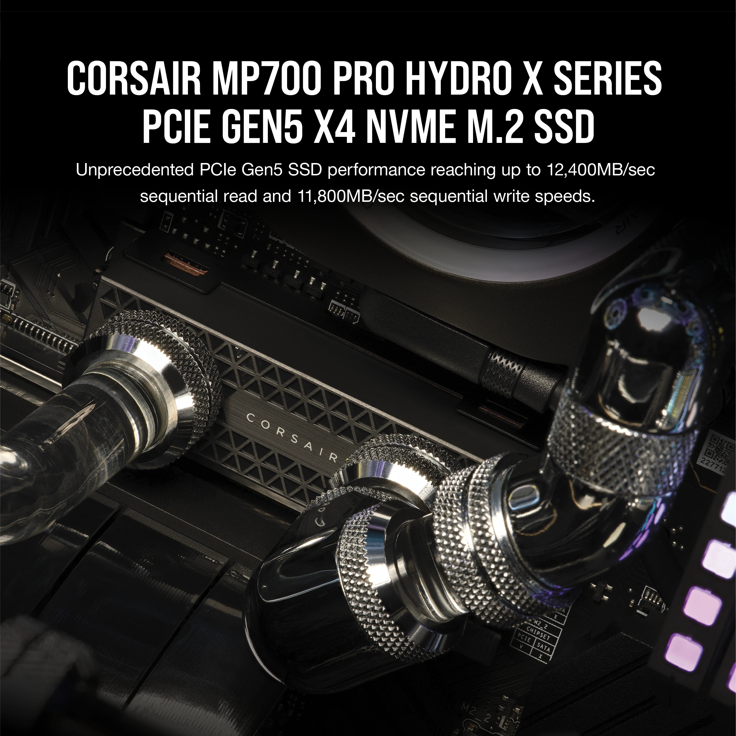 Corsair SSD MP700 PRO M.2 2TB PCIe 5x4 Hydro 2280, Ansicht 3