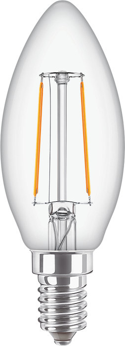 Philips CorePro - Glühbirne mit LED-Filament - Form: B35 - klar Finish - E14 - 2 W (Entsprechung 25 W), Ansicht 2
