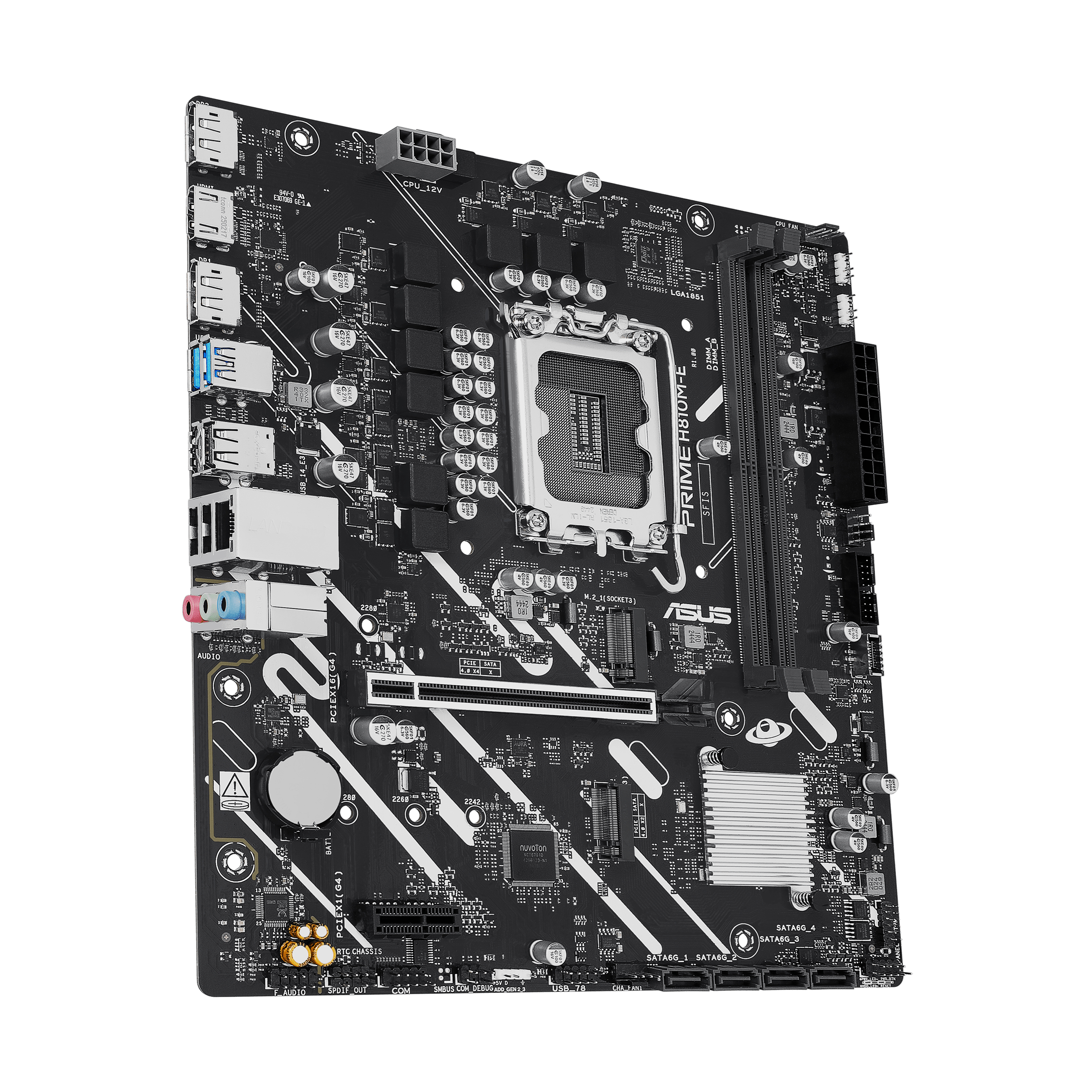 ASUS PRIME H810M-E-CSM - Motherboard - micro ATX - LGA1851 Sockel - H810 Chipsatz - Gigabit LAN, Ansicht 4
