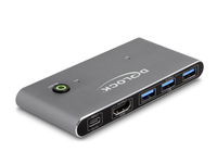 Delock HDMI KVM Switch 8K 60 Hz mit USB 5 Gbps - 7680 x 4320 Pixel - 8K Ultra HD - Anthrazit