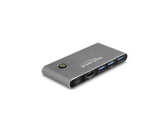 Delock HDMI KVM Switch 8K 60 Hz mit USB 5 Gbps - 7680 x 4320 Pixel - 8K Ultra HD - Anthrazit