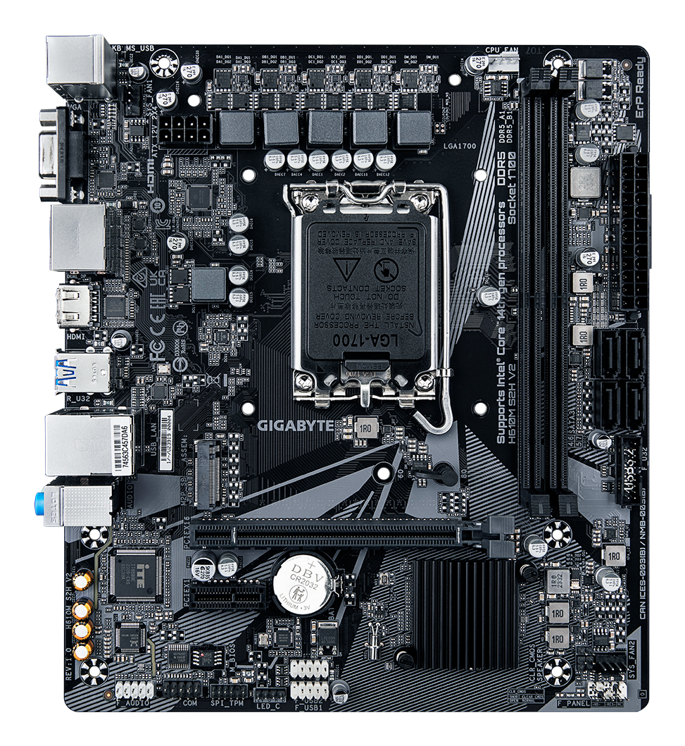 Gigabyte H610M S2H V2 DDR4 - 1.0 - Motherboard - micro ATX - LGA1700-Sockel - H610 Chipsatz - USB 3.2 Gen 1, Ansicht 2