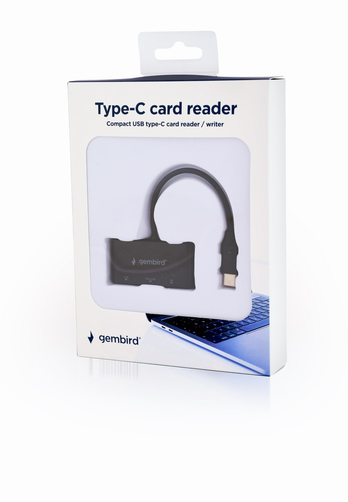 Gembird Kompakter USB Typ C SDXC Combo Card schwarz - Card-Reader - Extended Capacity SD (SDXC), Ansicht 3