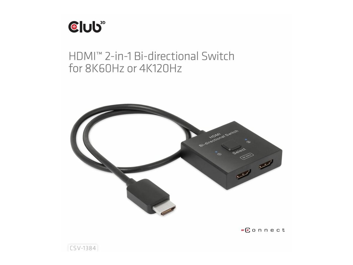 Club 3D CSV-1384 2-Port KVM-Umschalter - Video-Eingang HDMI, Ansicht 3