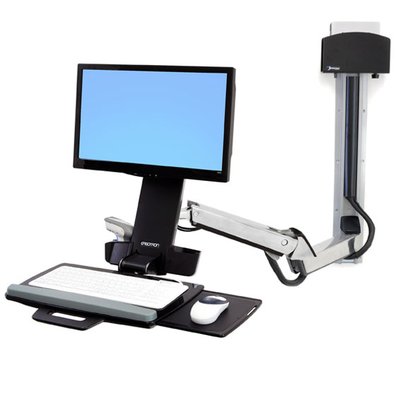 Ergotron Sit-Stand Combo Extender - Montagekomponente (Verlängerungsarm, Wandschienenhalterung, Armabdeckung), Ansicht 2