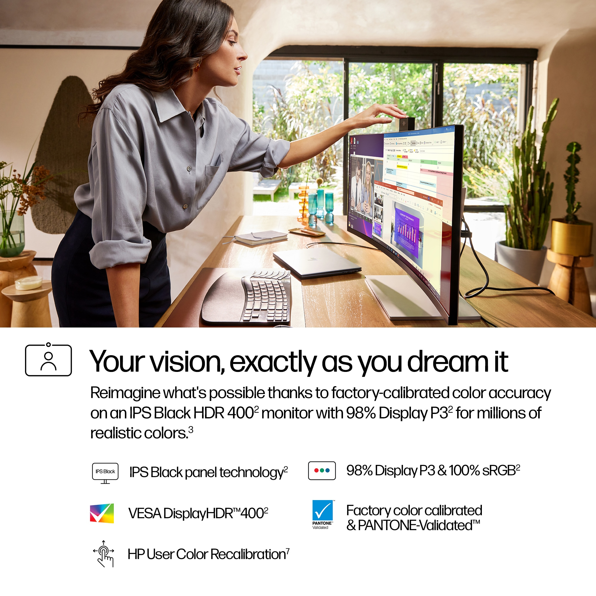 HP 734pm - Series 7 Pro - LED-Monitor - gebogen - 86.4 cm (34), Ansicht 2