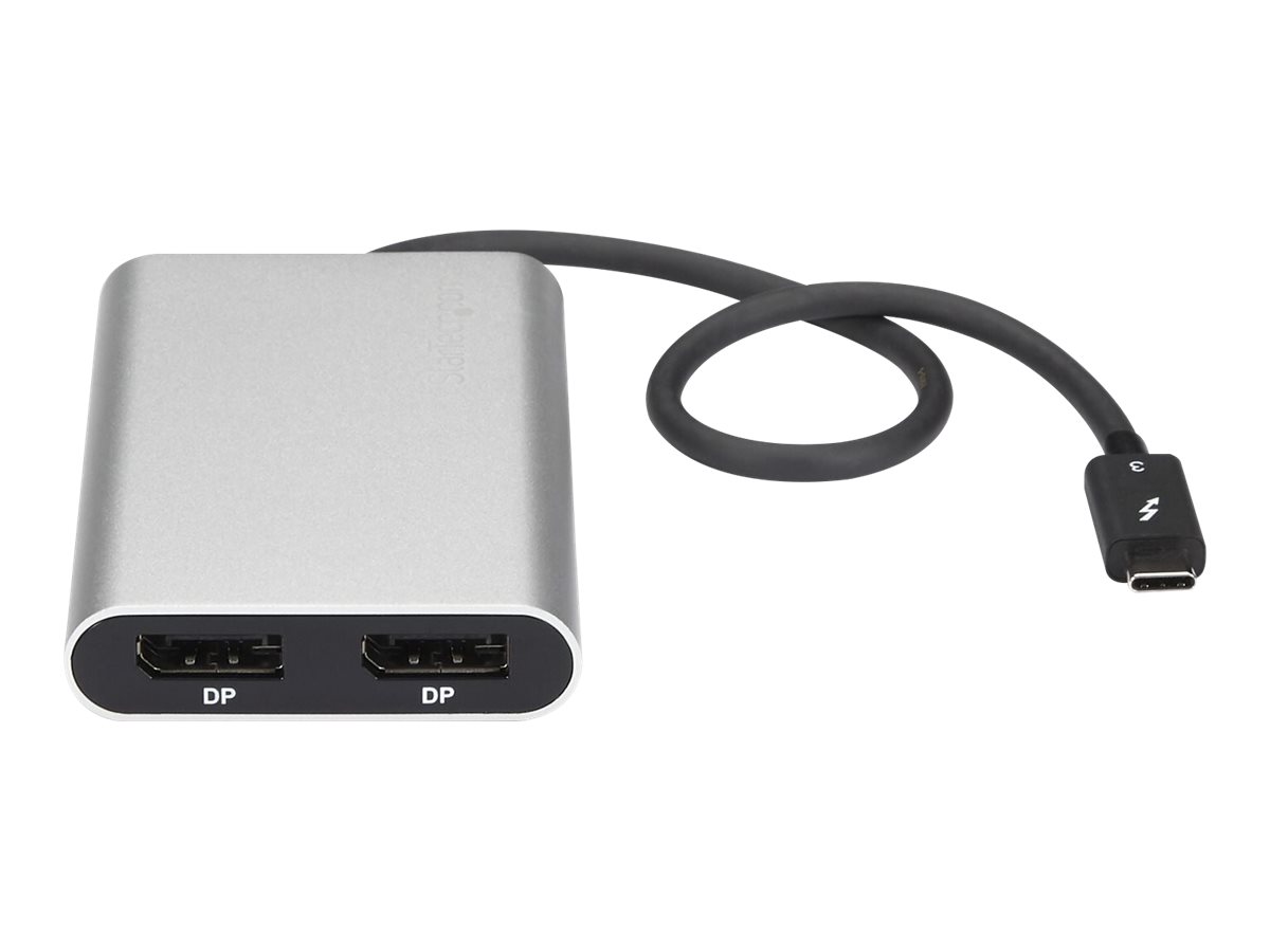 StarTech.com Thunderbolt 3 zu Dual DisplayPort Adapter - 4K 60Hz - Mac und Windows kompatibel - Thunderbolt 3 Adapter - USB C Adapter - USBDisplayPort-Adapter - USB-C (M)