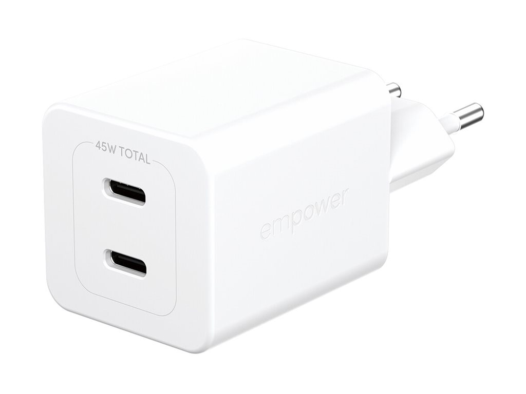 PanzerGlass empower by PanzerGlass - Netzteil - 45 Watt - Power Delivery 3.1 - 2 Ausgabeanschlussstellen (24 pin USB-C), Ansicht 3