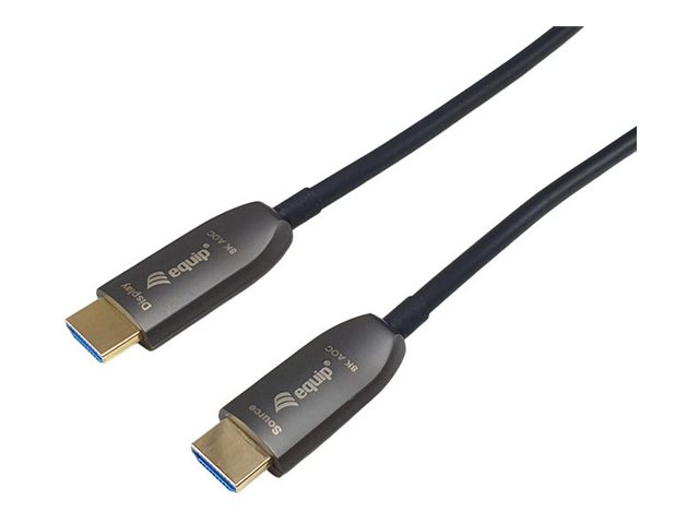Equip Ultra High Speed - HDMI-Kabel mit Ethernet - HDMI männlich zu HDMI männlich - 25 m - Glasfaser - Schwarz - Active Optical Cable (AOC)