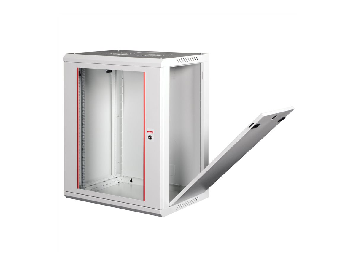 ROLINE Basic Plus - Gehäuse Netzwerkschrank - 600x450 BxT - geeignet für Wandmontage - RAL 7035, Hellgrau - 18U - 19, Ansicht 4