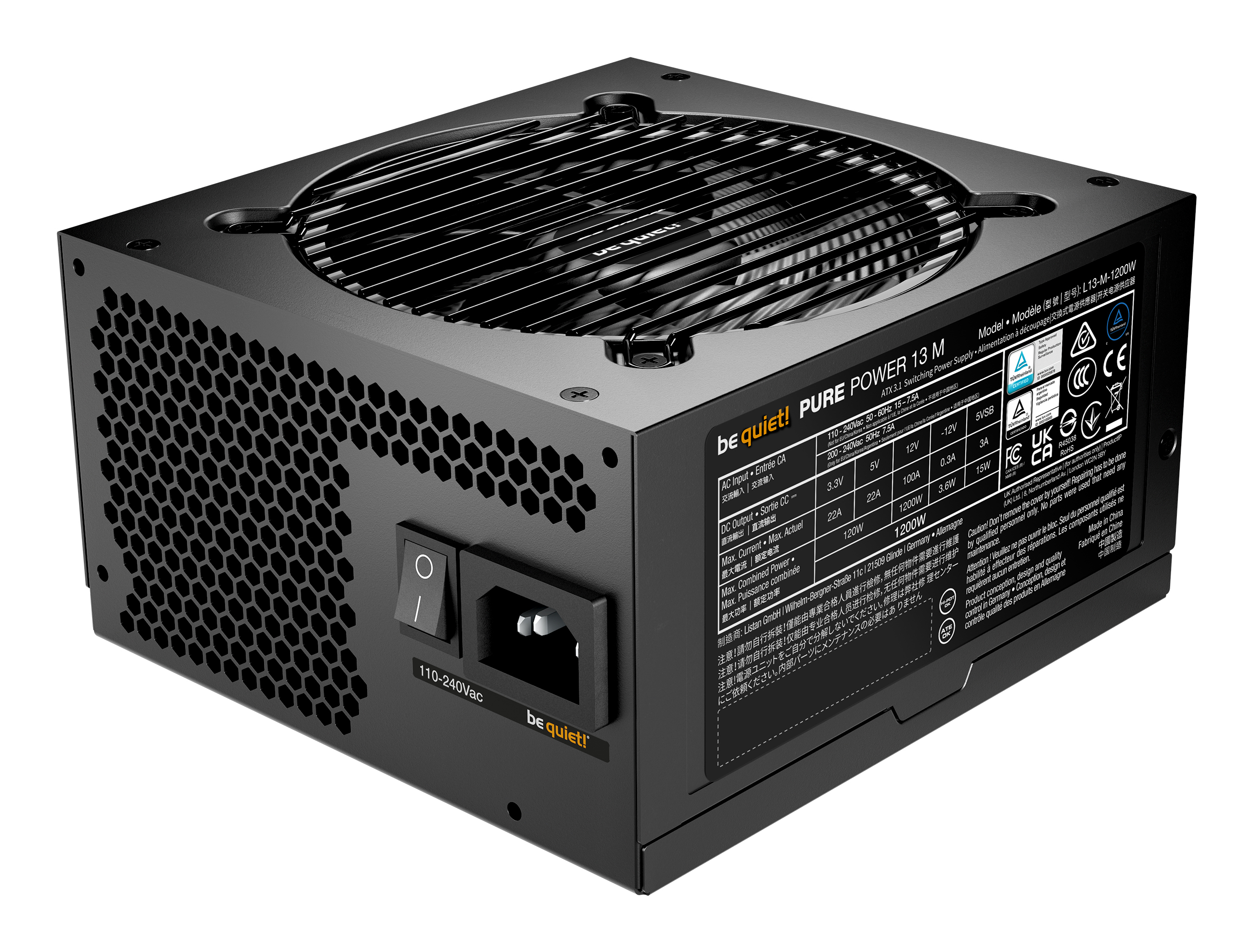 Be Quiet! Pure Power 13 M Netzteil 80+ Gold ATX 3.1 PCIe5.1 modular - PC-/Server Netzteil - ATX, Ansicht 2