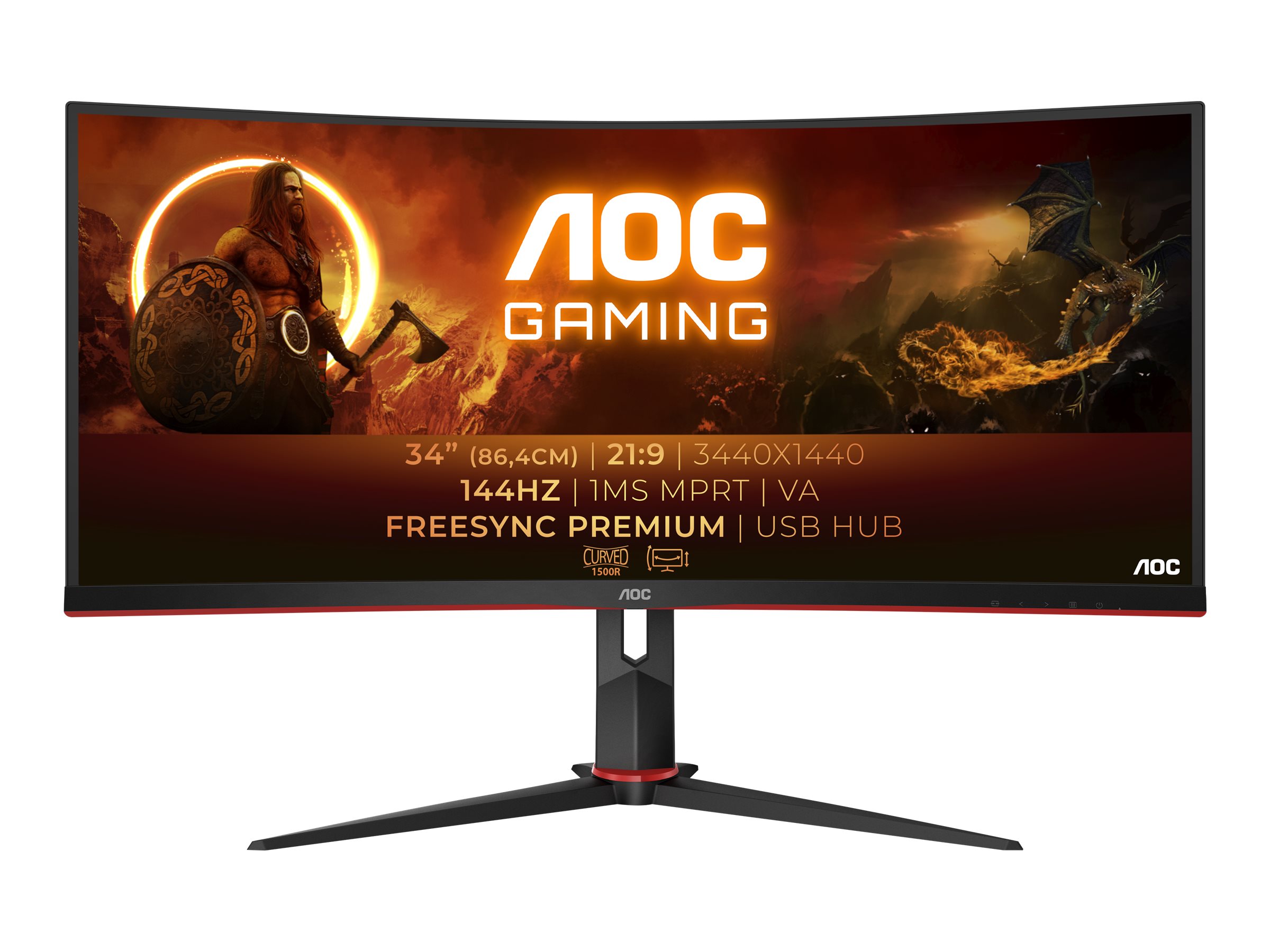 AOC Gaming CU34G2X/BK - LED-Monitor - gebogen - 86 cm (34")