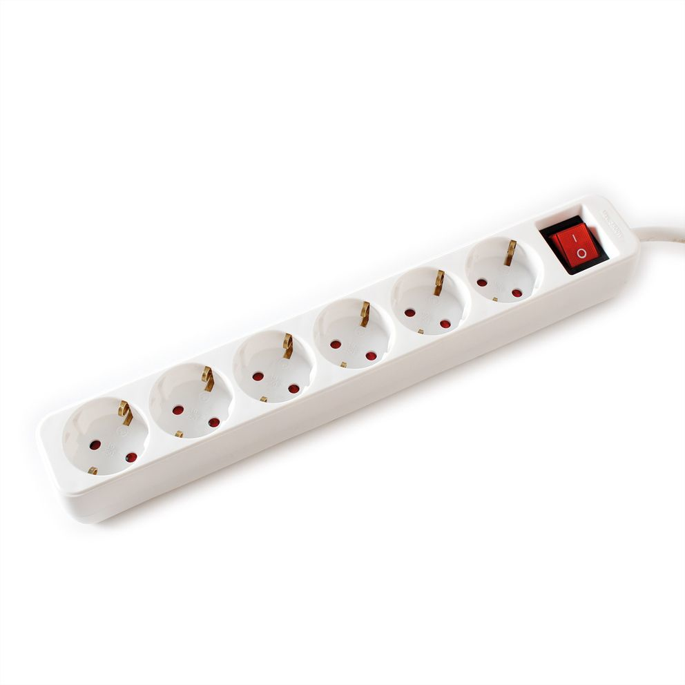 VALUE Steckdosenleiste - Wechselstrom 250 V - 3600 Watt - Eingabe, Eingang CEE 7/4 - Ausgangsanschlüsse: 6 (6 x CEE 7/4), Ansicht 2