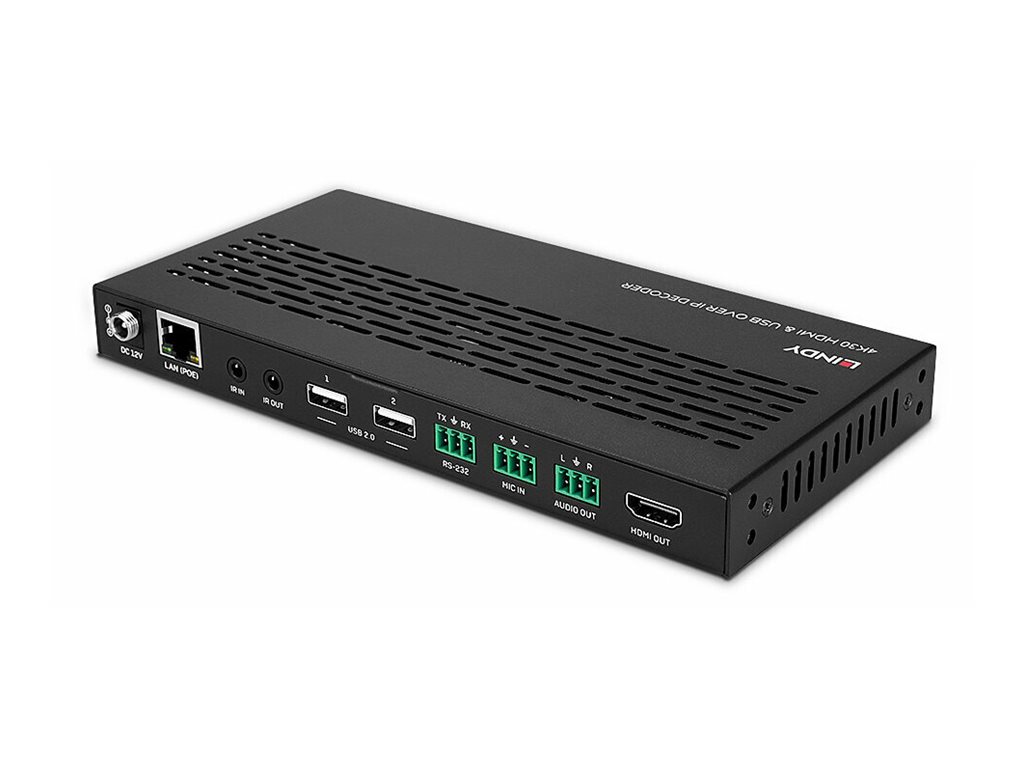 Lindy 4K30 HDMI & USB over IP Decoder Multicast & Videowall, Ansicht 3