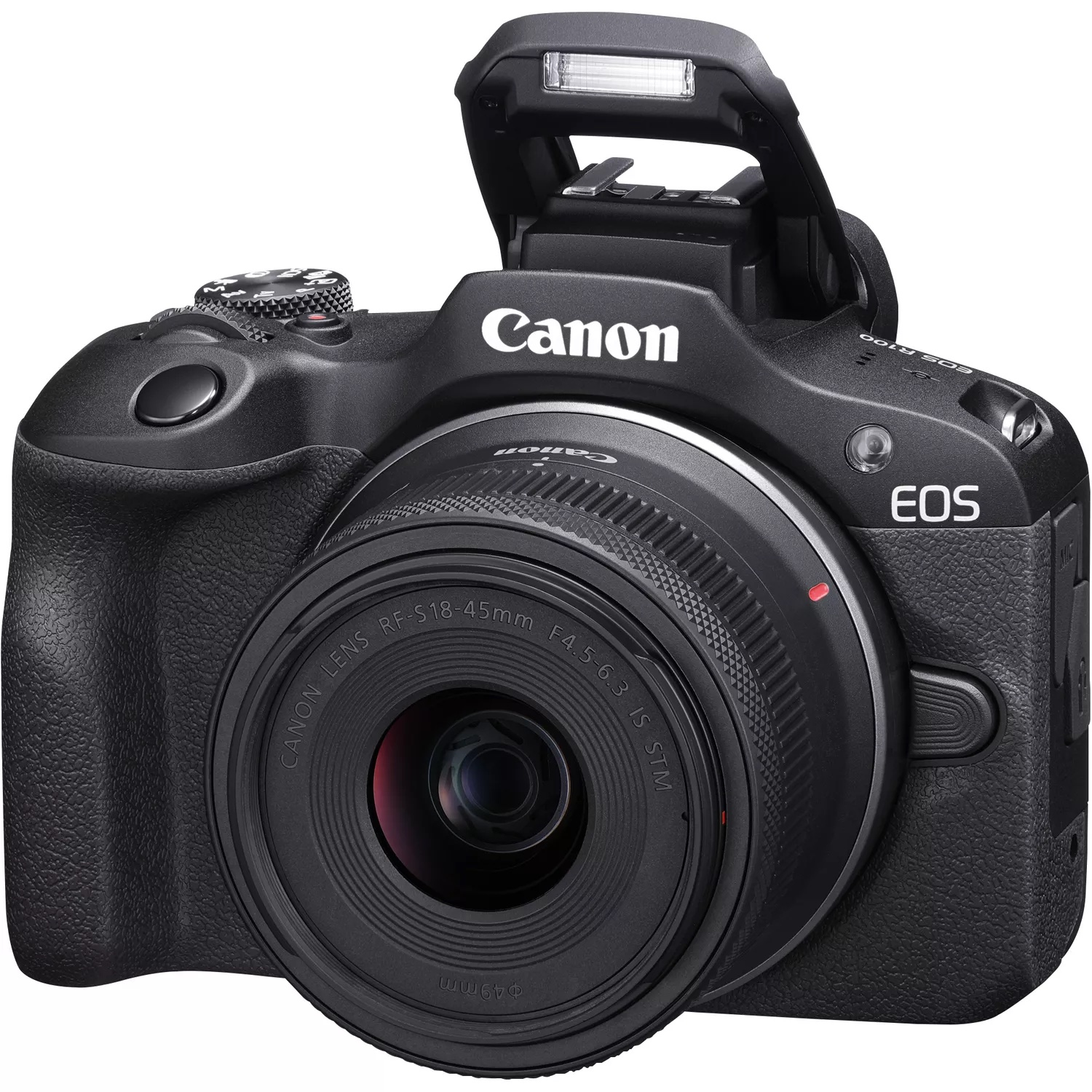 Canon EOS R100 + RF-S 18-45mm F4.5-6.3 IS STM Kit - 24,1 MP - 6000 x 4000 Pixel - CMOS - 4K Ultra HD - 309 g - Schwarz, Ansicht 4