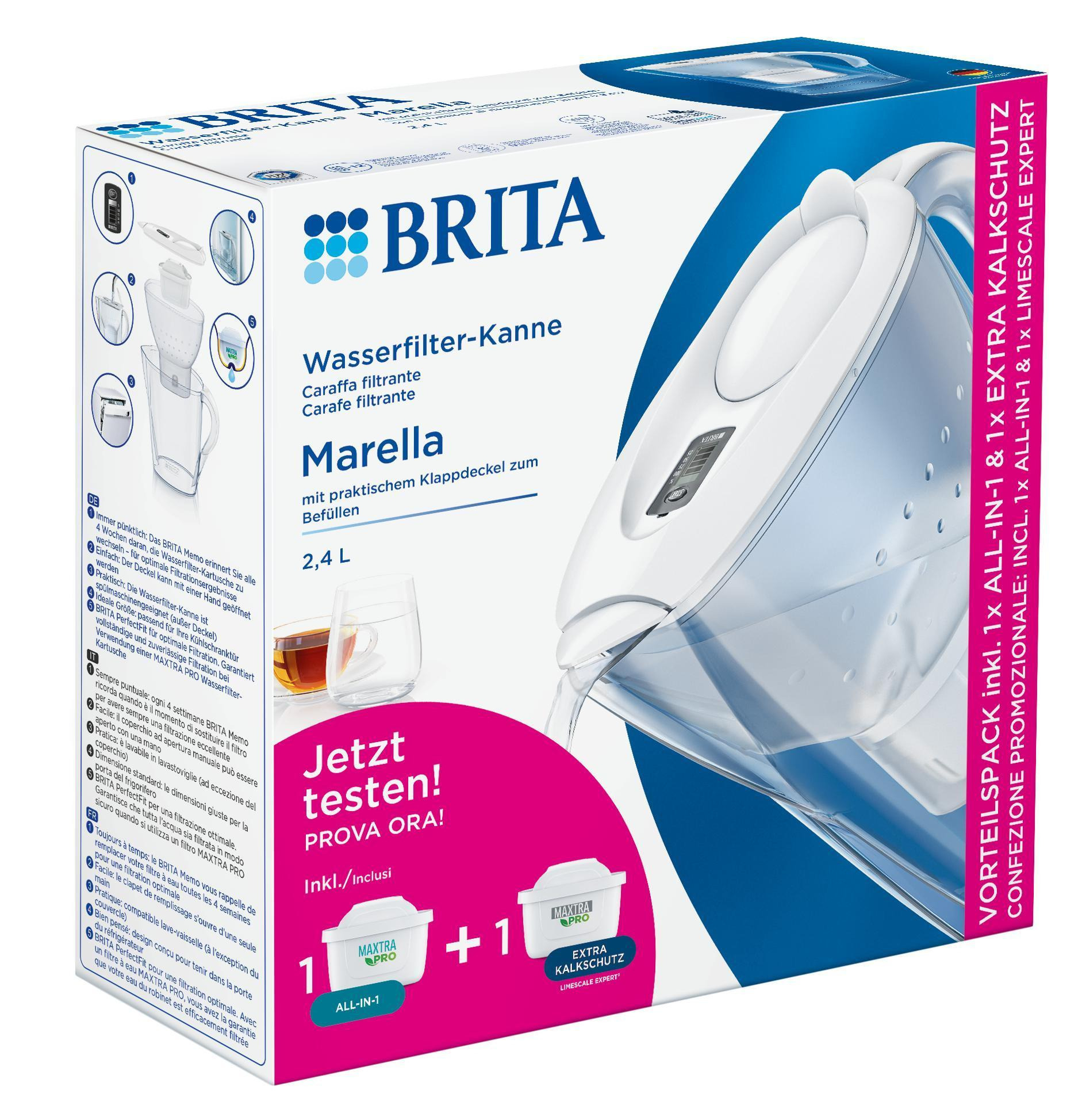BRITA Wasserfilter-Kanne+MAXTRA+Kalkschut Marella weiss+MAX+, Ansicht 4