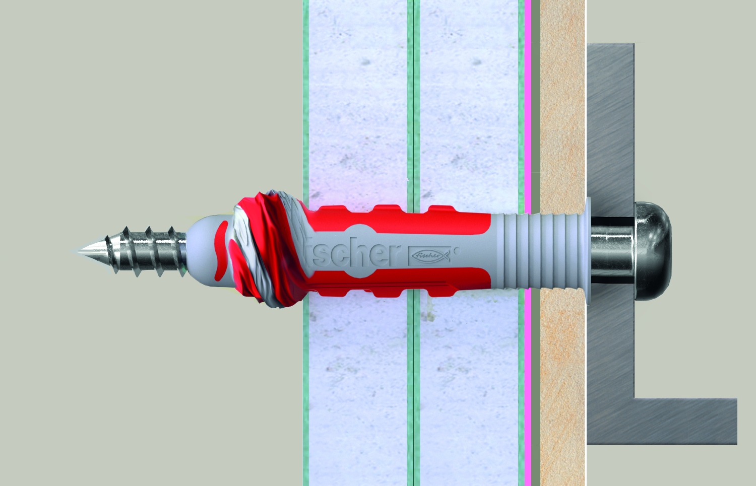 fischer DuoSeal - Dübel - Nylon - Grau - Rot - 3,8 cm - 6 mm - 50 Stück(e), Ansicht 2