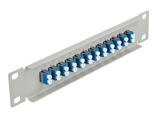 Delock Patch Panel - Schrankmontage - LC SM X 24 - Grau Blau - 1U - 25.4 cm (10)