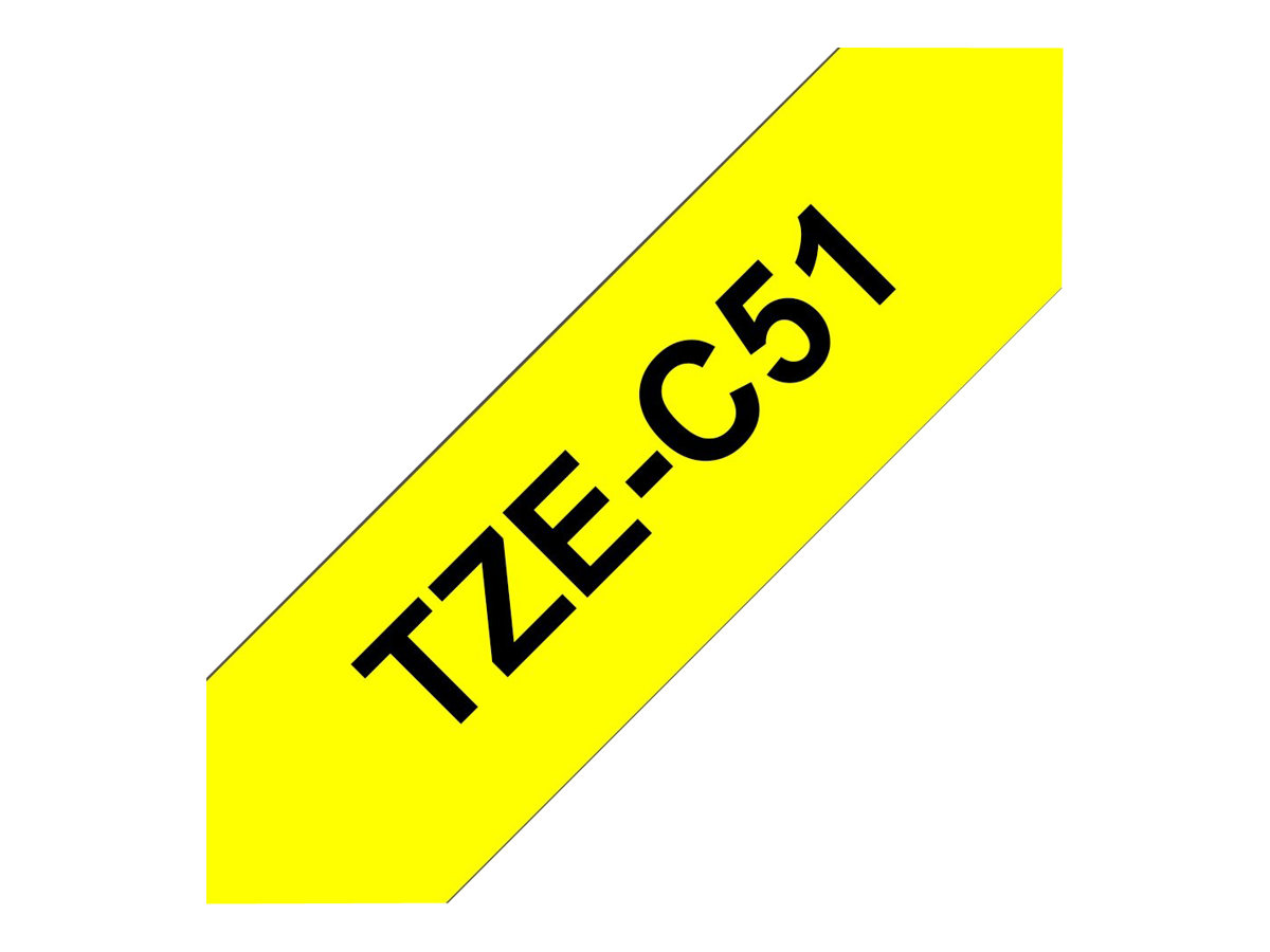 Brother TZe-C51 - Schwarz auf Gelb - Rolle (2,4 cm x 5 m), Ansicht 3