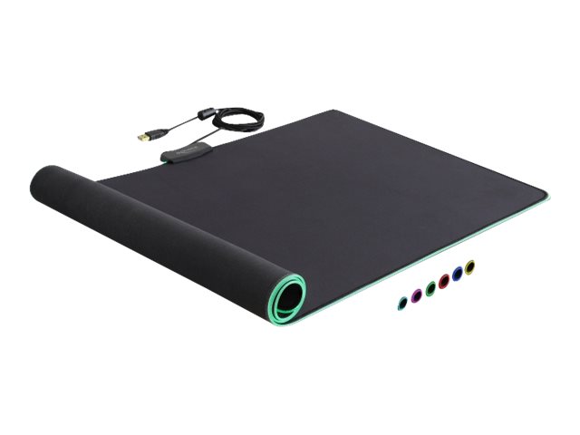 Delock Mauspad RGB groß USB-A schwarz - USB (12555)