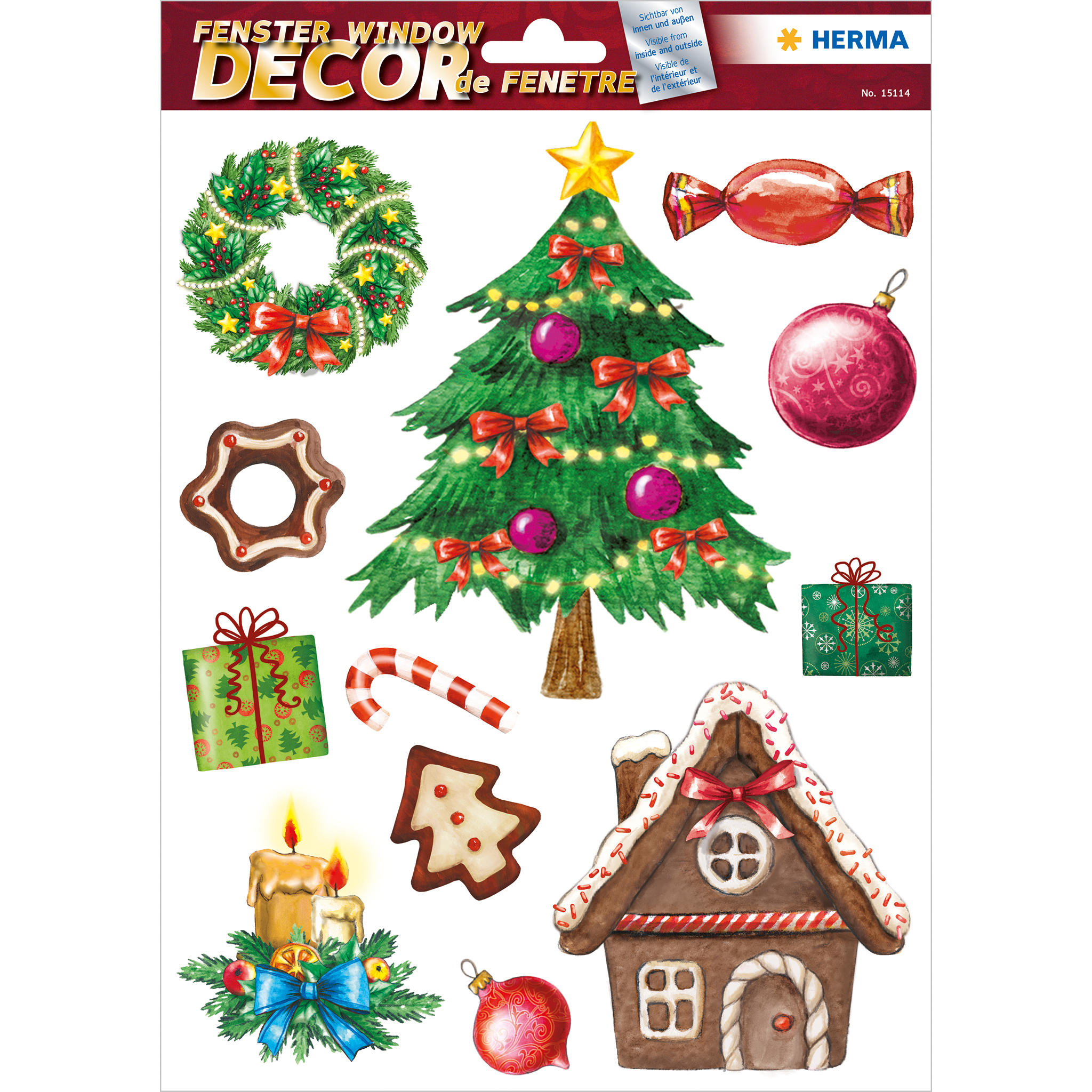 HERMA 15548 - Mehrfarbig - Entfernbar - Fenster - Junge/Mädchen - Weihnachten - Polybag, Ansicht 3