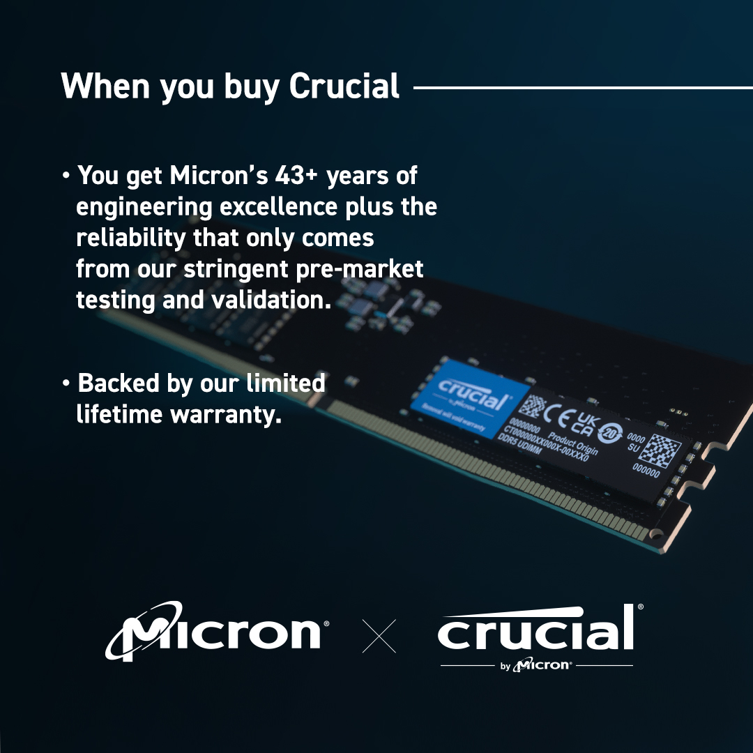 Crucial Pro - DDR5 - Modul - 16 GB - DIMM 288-PIN Low Profile, Ansicht 3