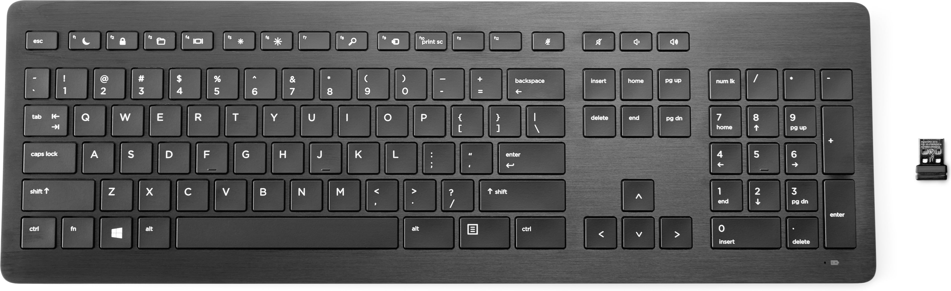 HP Wireless Premium Tastatur, Volle Größe (100%), Kabellos, RF Wireless, Membran Key Switch, Schwarz