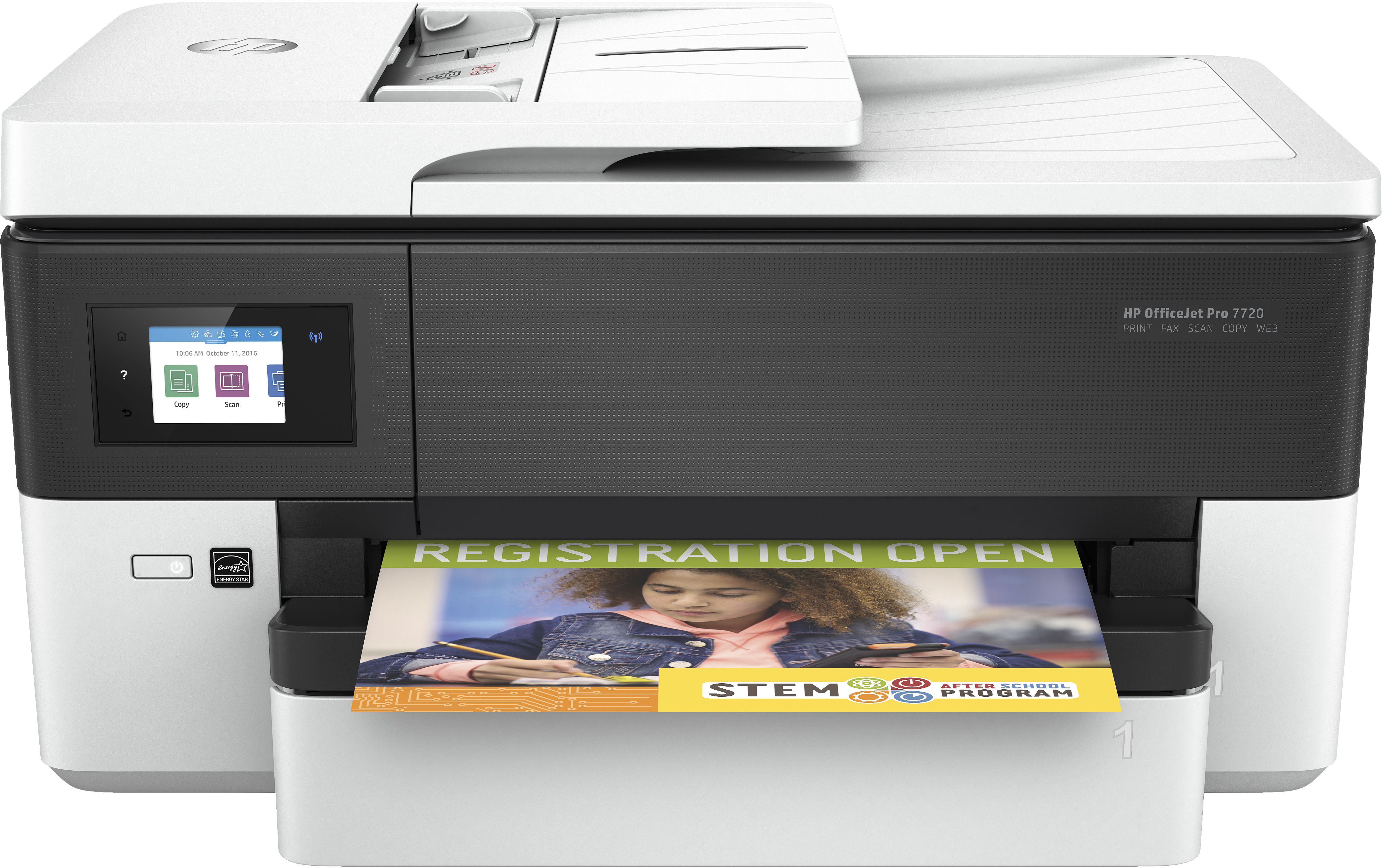 HP OfficeJet Pro 7720 Wide Format All-in-One-Drucker, Thermal Inkjet, Farbdruck, 4800 x 1200 DPI, A3, Direktdruck, Schwarz, Weiß