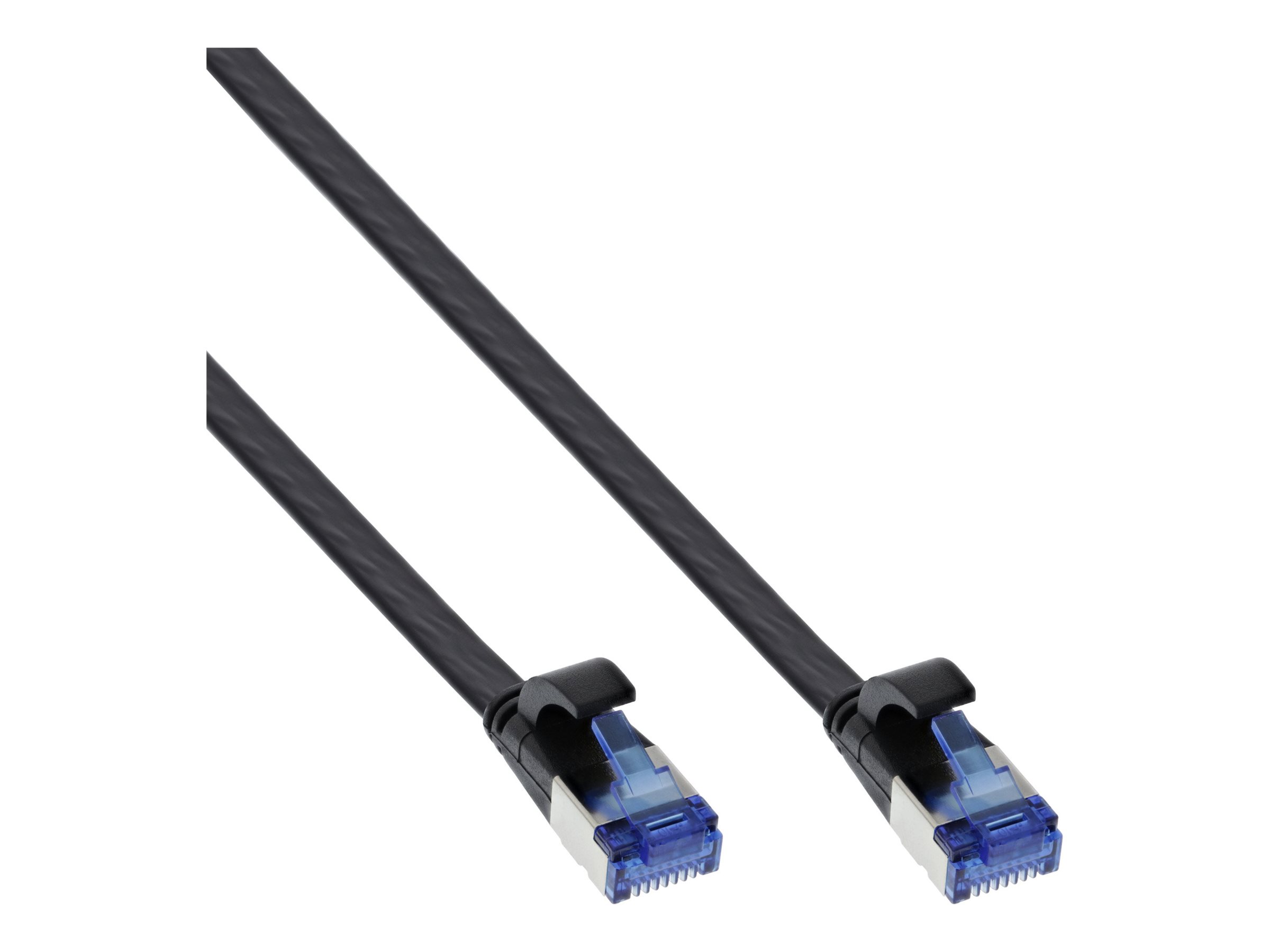InLine Patchkabel flach - U/FTP - Cat.6A - TPE halogenfrei - schwarz - 0,25m Image