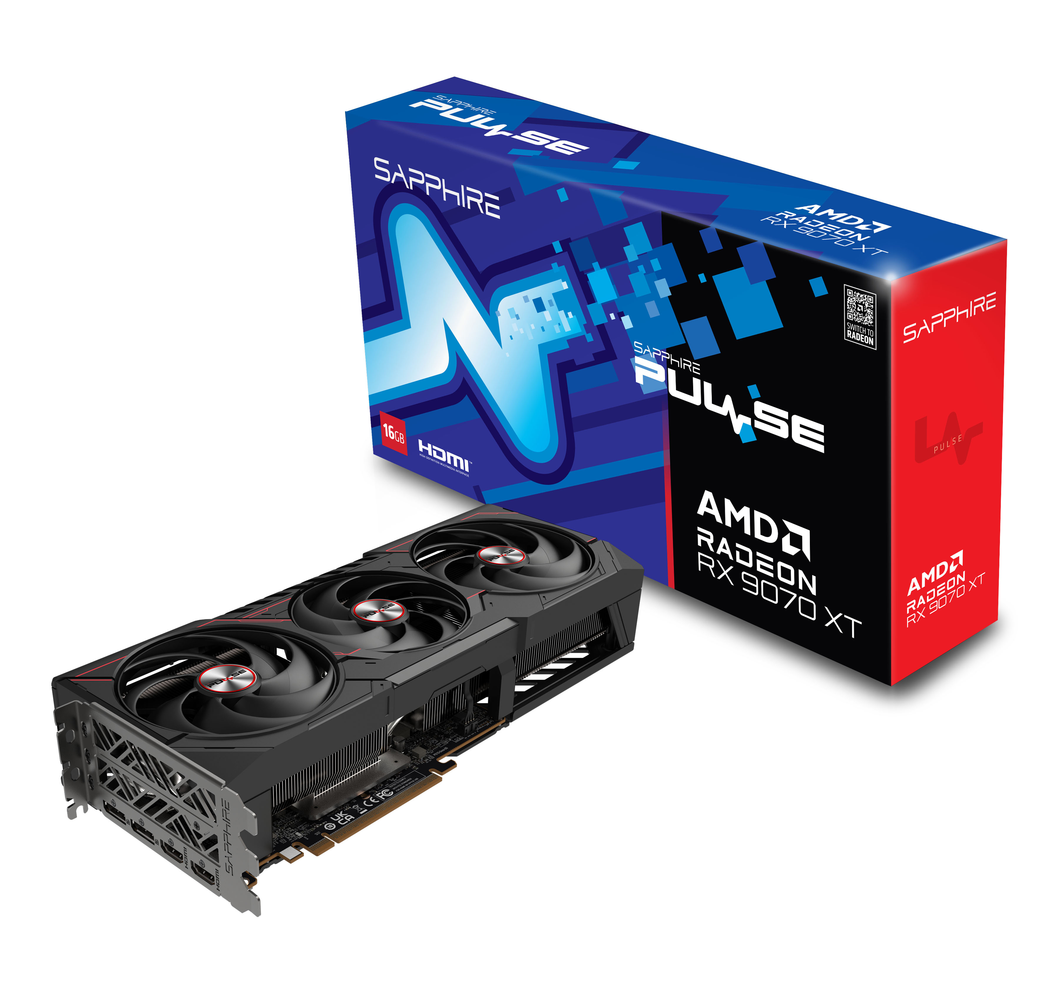 Sapphire Pulse Radeon RX 9070 XT Amd 16 GB GDDR6 - Grafikkarte - 16.384 MB, Ansicht 3