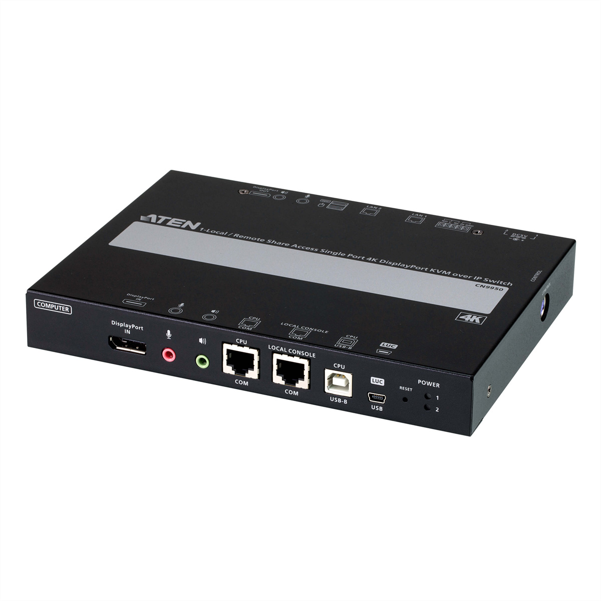 ATEN CN9950 1-Local-Remote Share Access Single Port 4K DisplayPort KVM over IP - Kabel - Digital/Display/Video