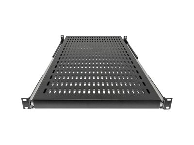 Intellinet 19 Ausziehbarer Fachboden 1 HE geeignet für Schränke mit 800 bis 1000 mm Tiefe Ablagefläche 550 mm Tiefe schwarz - Rack - Regal - Schwarz RAL 9005 - 1U - 48.3 cm (19)