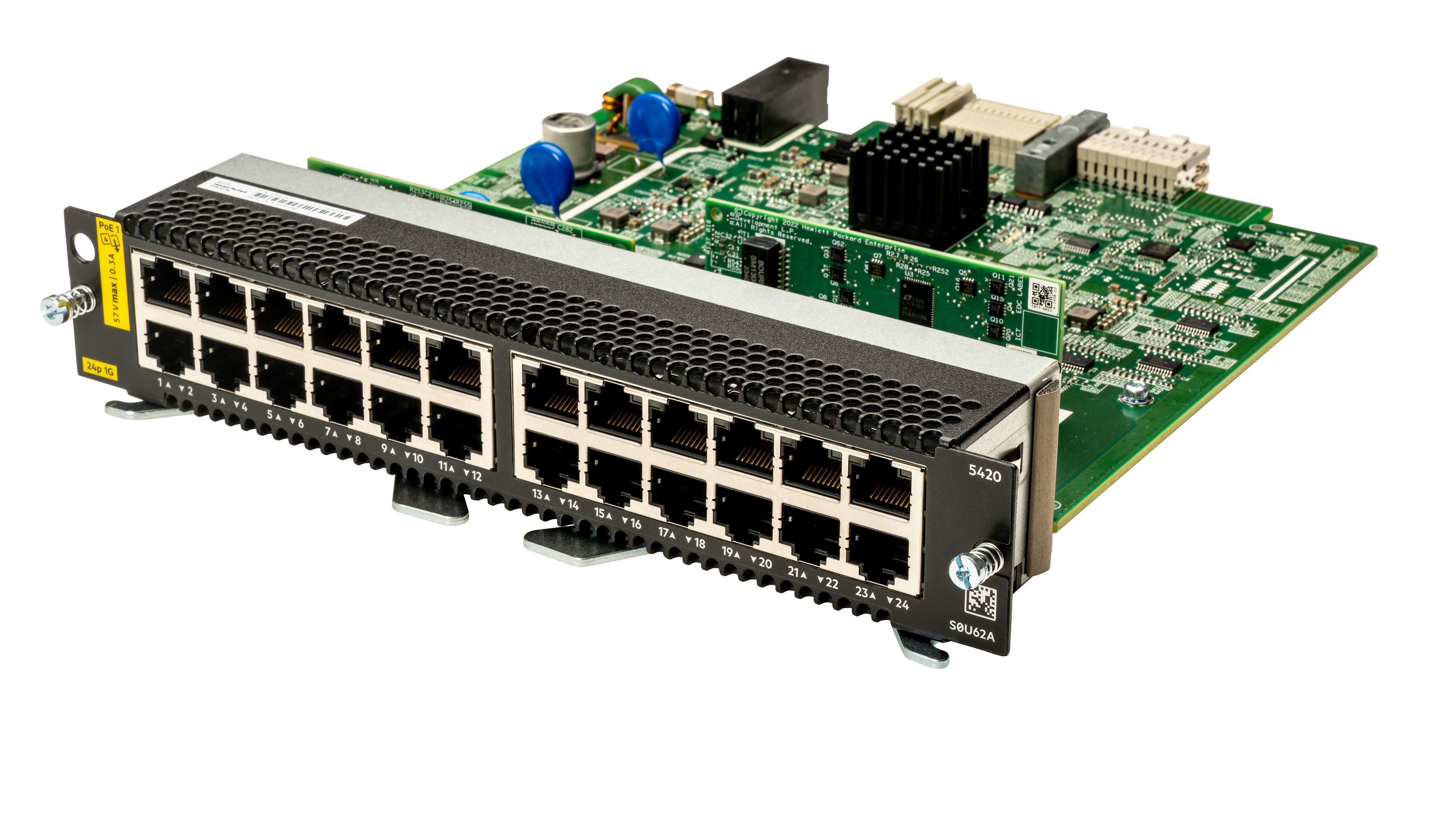 HPE Aruba Networking CX 5420 24p 10M/100M/1G Class4 PoE Module - Switch - L3 - managed - 24 x 10/100/1000 (PoE Class 4), Ansicht 2