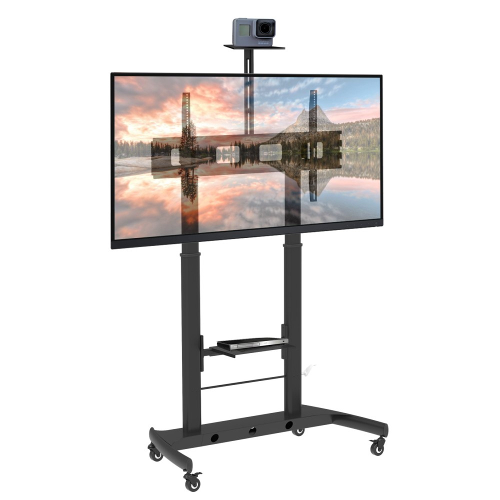Techly TV Trolley für LCD LED TV 52-110'' mit Kameraablage, Ansicht 2