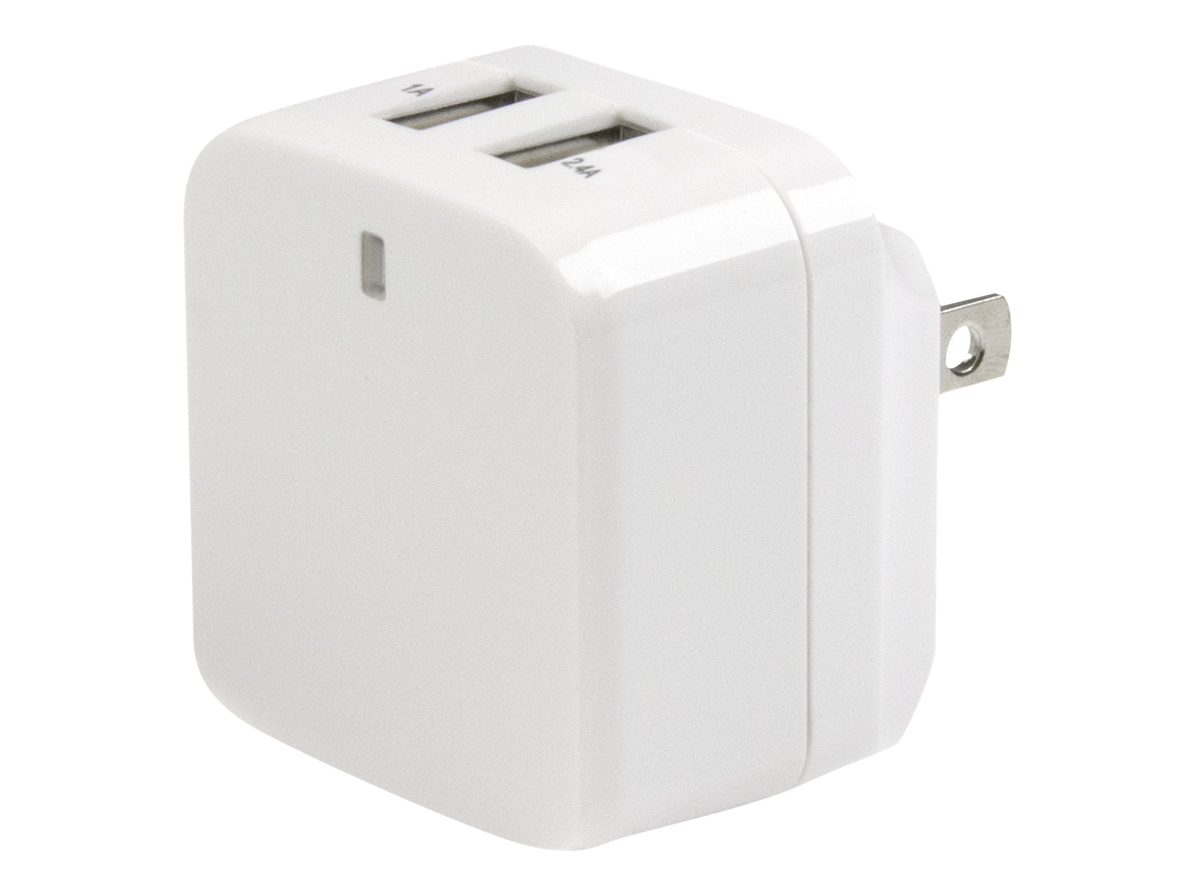 StarTech.com 2 Port USB Ladegerät / Netzteil - 2-fach Ladestecker 17 Watt / 3.4 Amp - Dual Reiseladegerät 110 / 220V - Weiß - Netzteil - 17 Watt - 3.4 A - 2 Ausgabeanschlussstellen (USB)