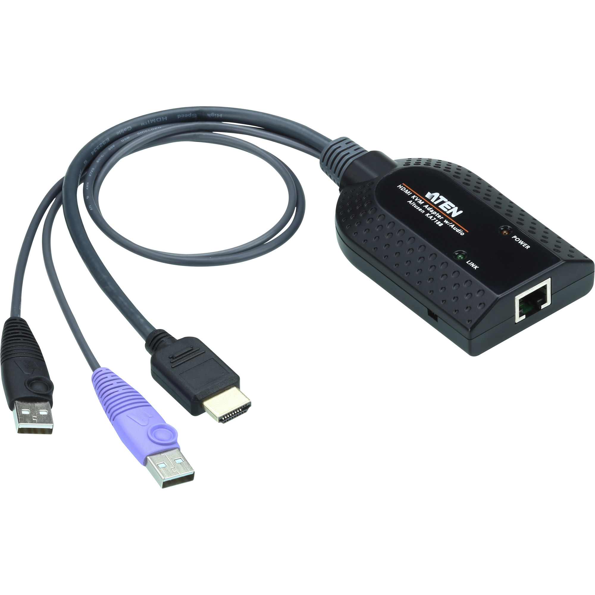ATEN KA7188 - USB - USB - HDMI - Schwarz - RJ-45 - 1920 x 1200 Pixel