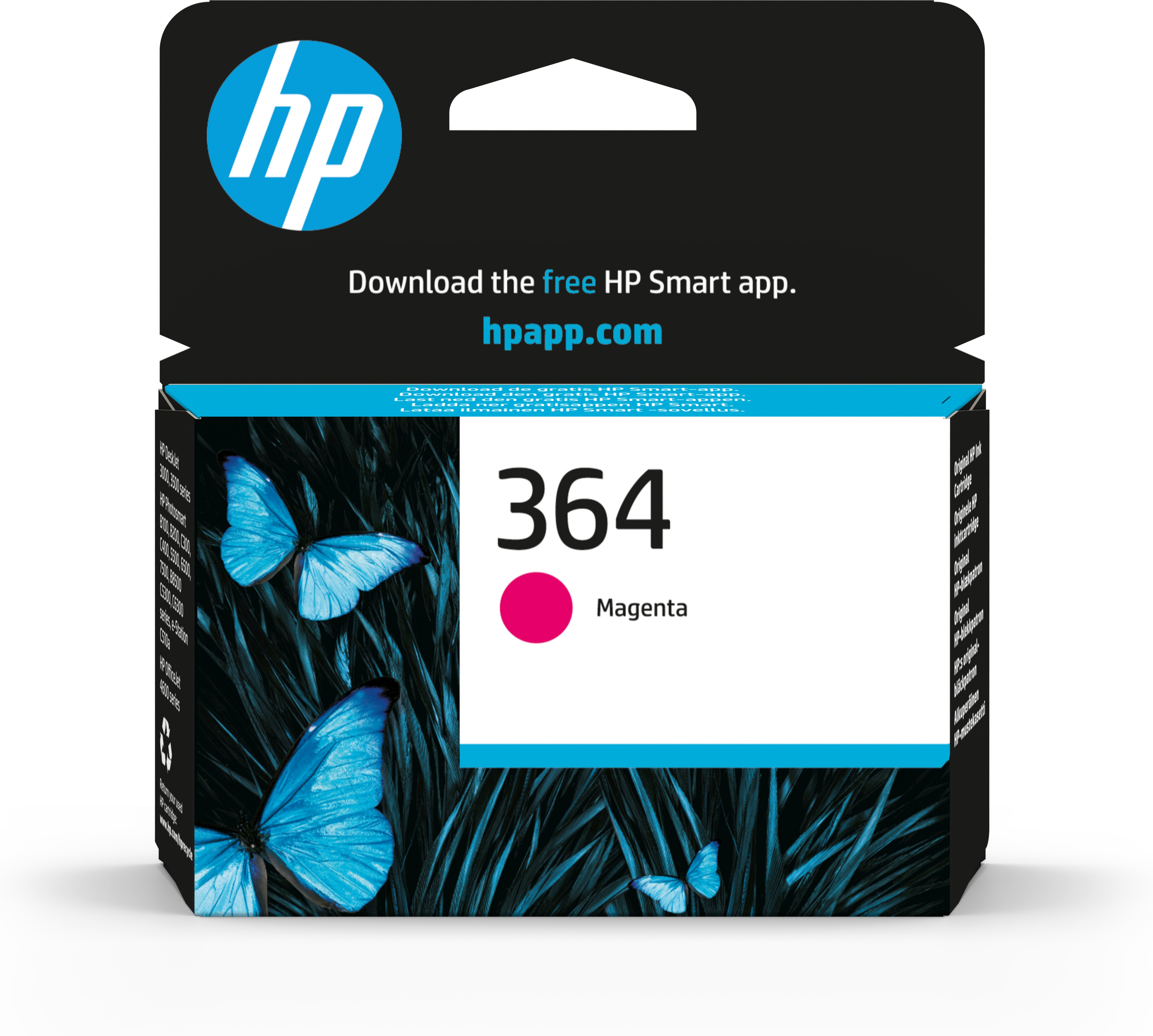 HP 364 Magenta Original Druckerpatrone, Standardertrag, Tinte auf Farbstoffbasis, 300 Seiten, 1 Stück(e)