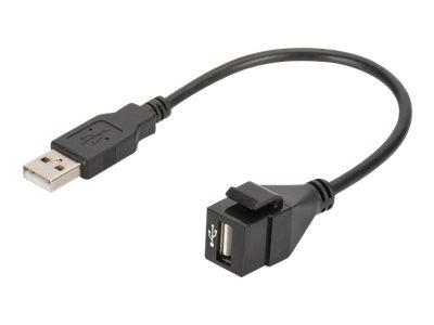 DIGITUS USB 2.0 Keystone Modul mit 16 cm Kabel (Buchse/Stecker)