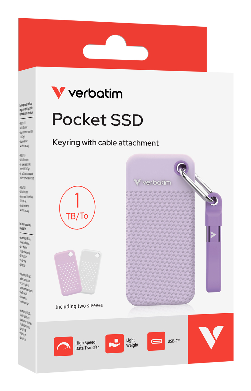 Verbatim SSD Pocket incl. two sleeves white & purple, Ansicht 4