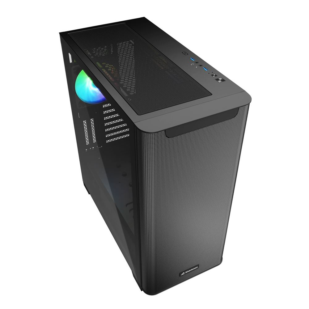 Sharkoon M30 RGB - Mid tower - E-ATX - Seitenteil mit Fenster (gehärtetes Glas), Ansicht 4