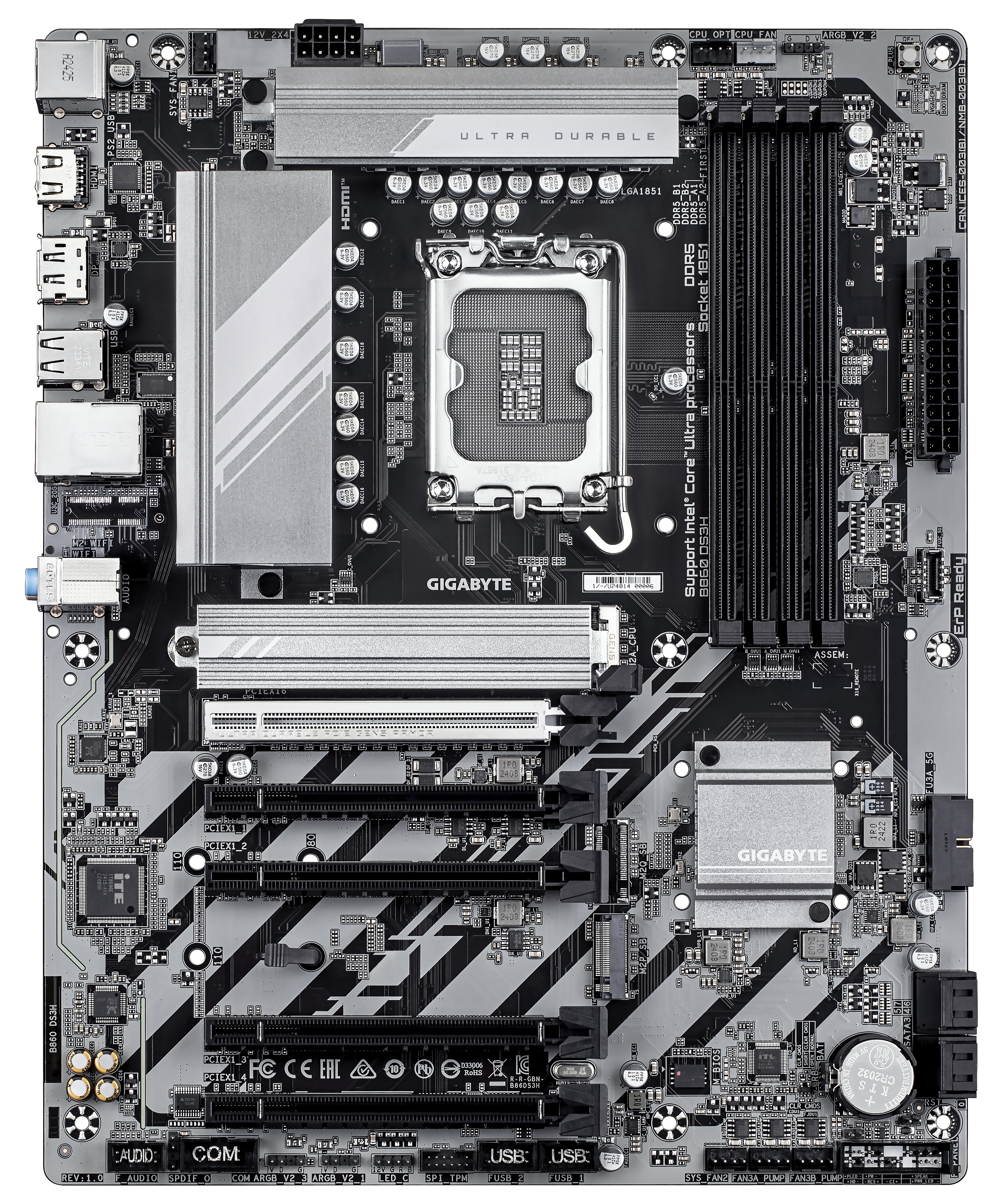 Gigabyte MB GBT Intel 1851 B860 DS3H - ATX - USB 3.2, Ansicht 2