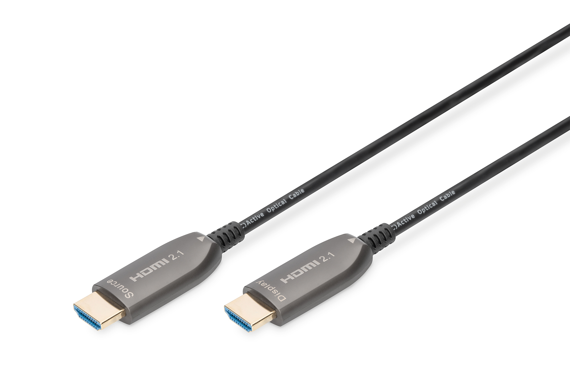 DIGITUS HDMI AOC Hybrid Glasfaserkabel, UHD 8K, 10 m, 10 m, HDMI Typ A (Standard), HDMI Typ A (Standard), 7680 x 4320 Pixel, 3D, Schwarz