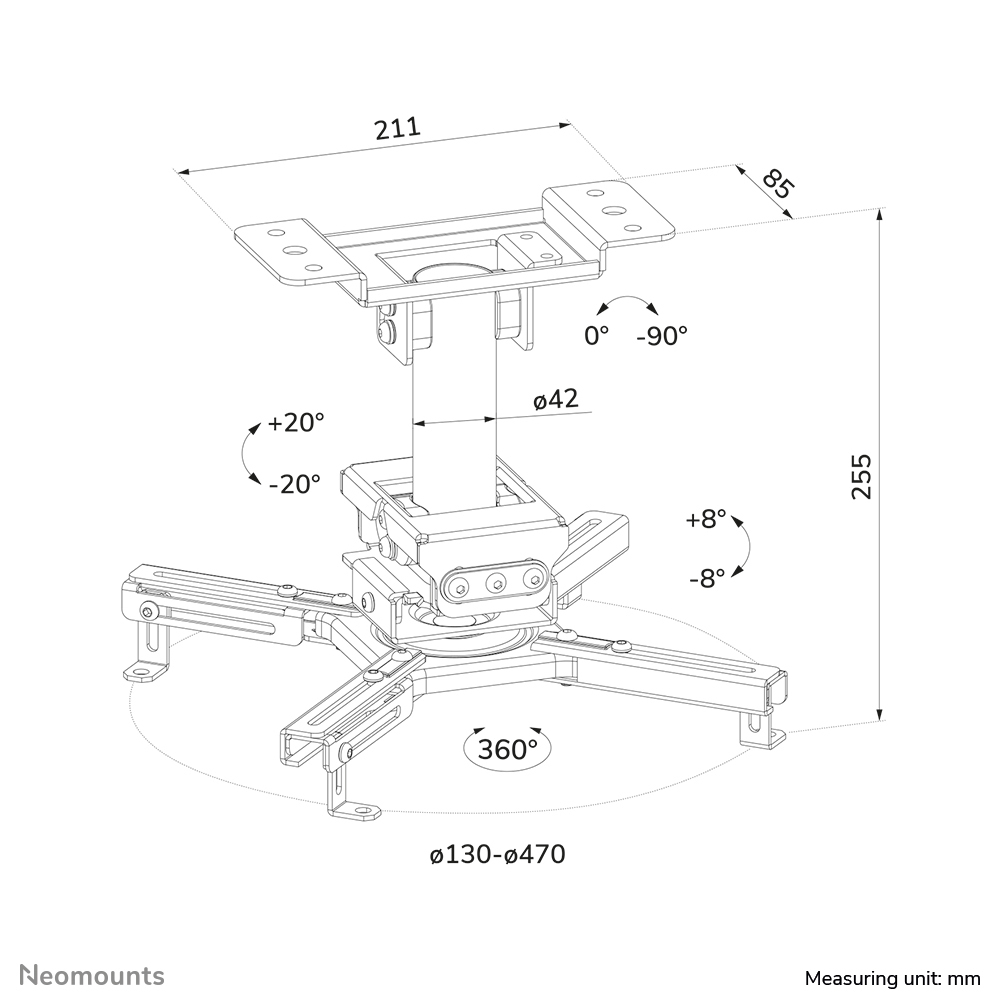 Neomounts Beamer ceiling mount, Ansicht 2