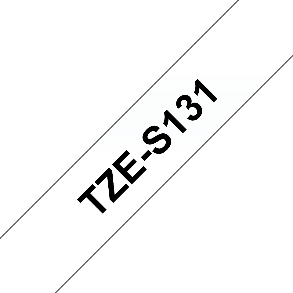 Brother TZe-S131 - Extra starker Klebstoff - schwarz auf durchsichtig - Rolle (1,2 cm x 8 m), Ansicht 2