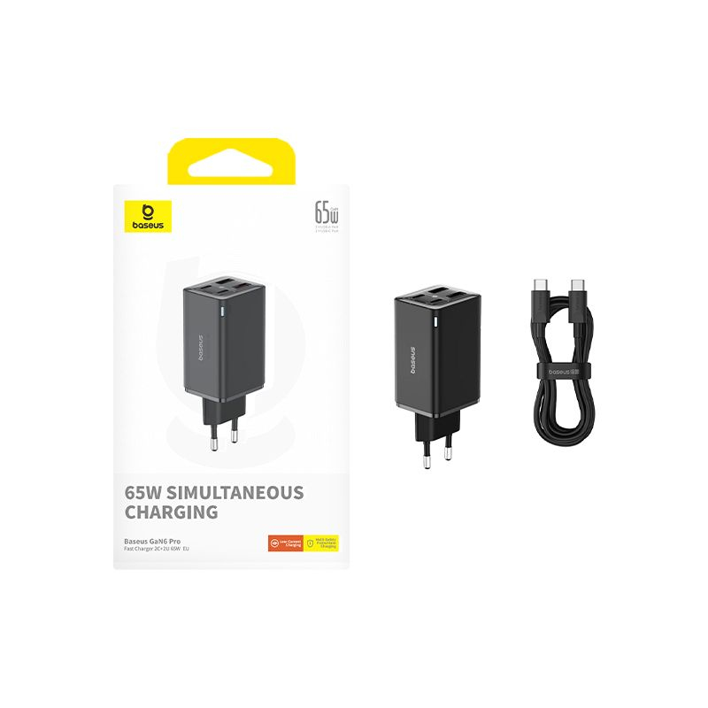 Baseus 65W Pro Fast Charger GaN6 - Black, Ansicht 4