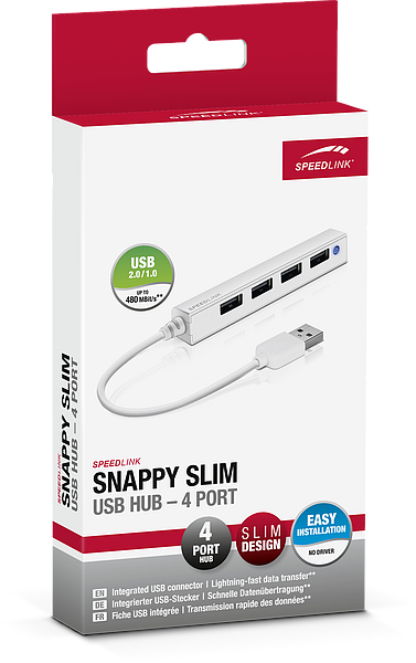 SPEEDLINK SNAPPY SLIM - Hub - 4 x USB 2.0 - Desktop, Ansicht 3
